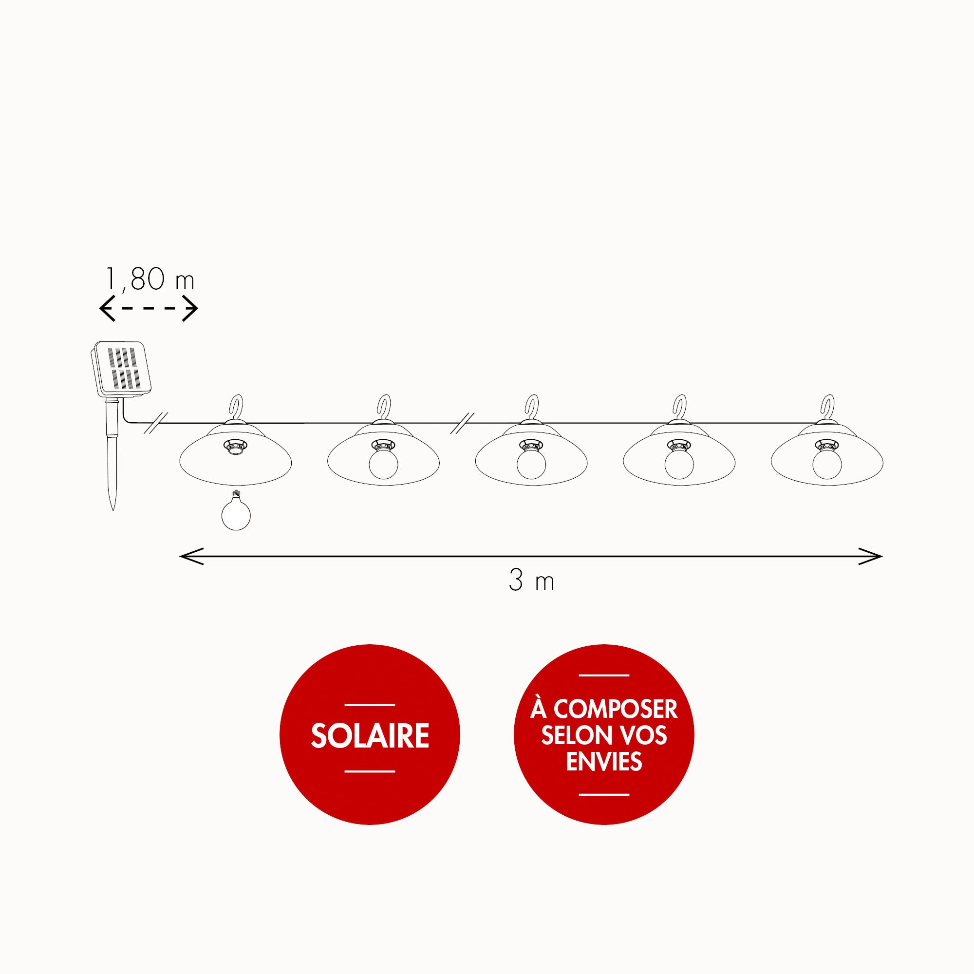 Lot de 8 abats-jours pour guirlande solaire